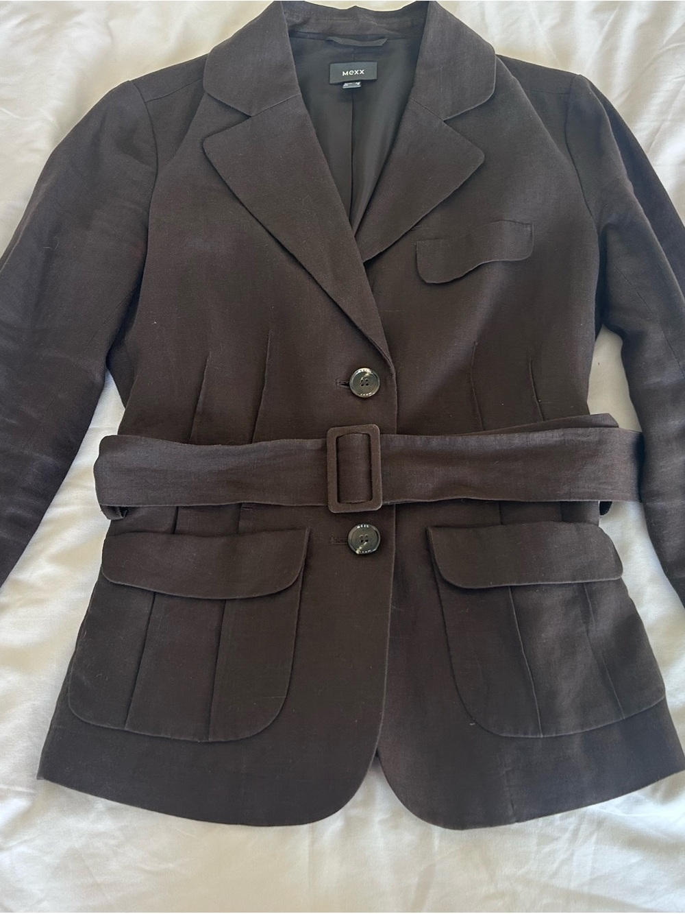 Mexx Dark Brown Belted Blazer Jacket